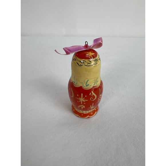 Hand-Painted Wooden Santa Matryoshka Doll Ornament Signed - Picture 5 of 5